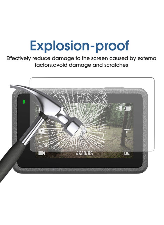 O Ozone (Pack of 2) Tempered Film for DJI Osmo Action 3 Screen Protector |9H Tempered Glass Screen Cover + Lens Protector for DJI Action 3 Camera Accessories  - Image 4