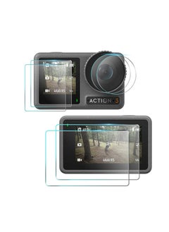 O Ozone (Pack of 2) Tempered Film for DJI Osmo Action 3 Screen Protector |9H Tempered Glass Screen Cover + Lens Protector for DJI Action 3 Camera Accessories  - Image 1