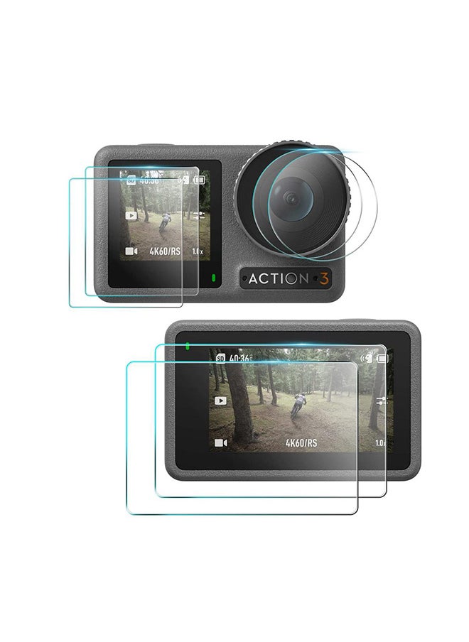 O Ozone (Pack of 2) Tempered Film for DJI Osmo Action 3 Screen Protector |9H Tempered Glass Screen Cover + Lens Protector for DJI Action 3 Camera Accessories  - Image 1