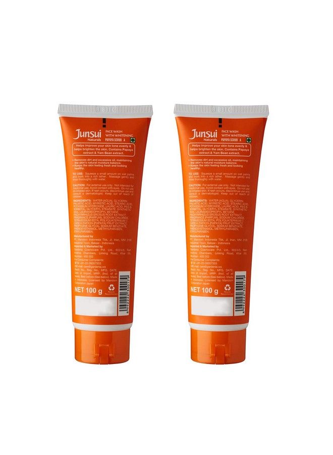 Junsui غسول الوجه الطبيعي مقشر البابايا 100 جرام؛ معزز بمستخلصات البابايا وفول البطاطا؛ يقشر بلطف ويتكون من رغوة؛ غسول وجه لتفتيح البشرة للفتيات والنساء للاستخدام اليومي؛ عبوة من قطعتين - Image 3