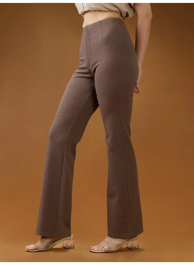 globus Globus Women Mouse Self Design Mid Rise Tapered Fit Stretchable Trousers