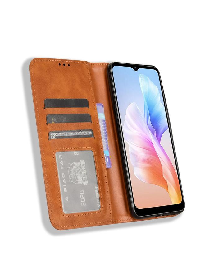 Zaboon Case For Doogee X98 Magnetic Buckle Retro Texture Leather Phone Case - Image 4