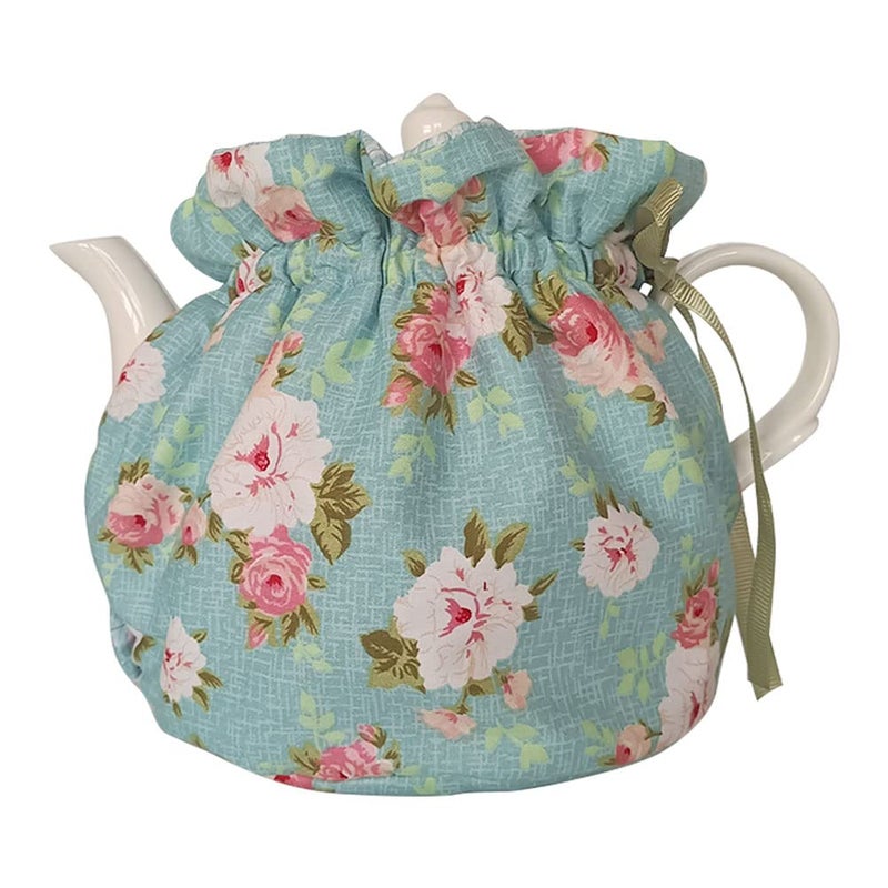 Yangshine Vintage Floral Tea Cozy Cotton Dust Proof Insulated Decorative Teapot Cover for Home Kitchen Table Color 2 - Image 2