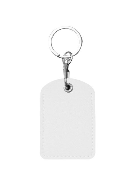 PU Leather Drop Keychain Card Holder White rectangle