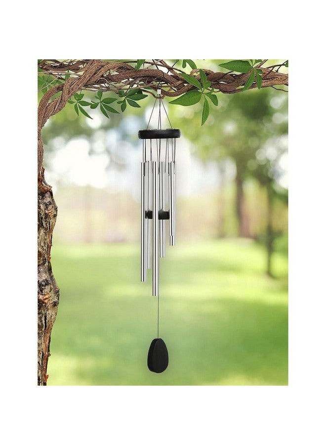 Sunset Vista Designs Soothing Tranquility Metal and Wood Wind Chime Silver and Black 25 Inch 92688 - Image 2