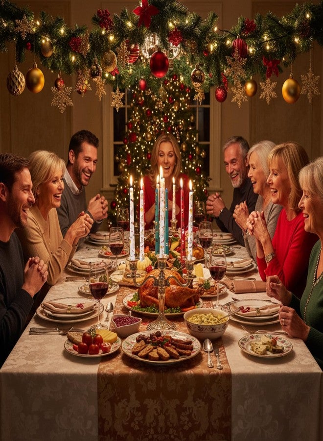Conelist 6 Pcs Christmas Taper Candles 10 Inch Christmas Long Candlesticks 3 Color for Winter Holidays Dinner Table Xmas Decorations Centerpieces - Image 4
