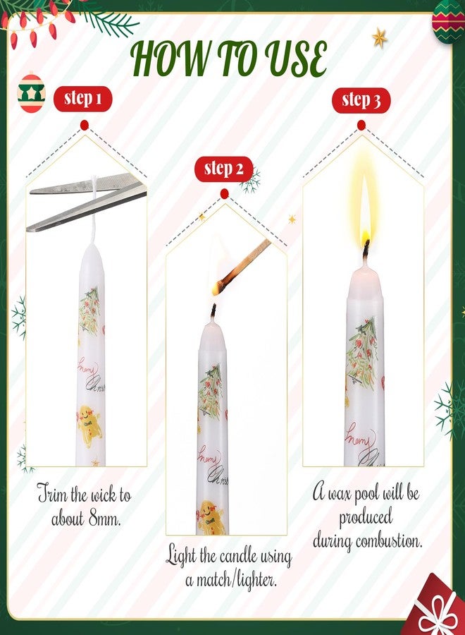 Conelist 6 Pcs Christmas Taper Candles 10 Inch Christmas Long Candlesticks 3 Color for Winter Holidays Dinner Table Xmas Decorations Centerpieces - Image 3