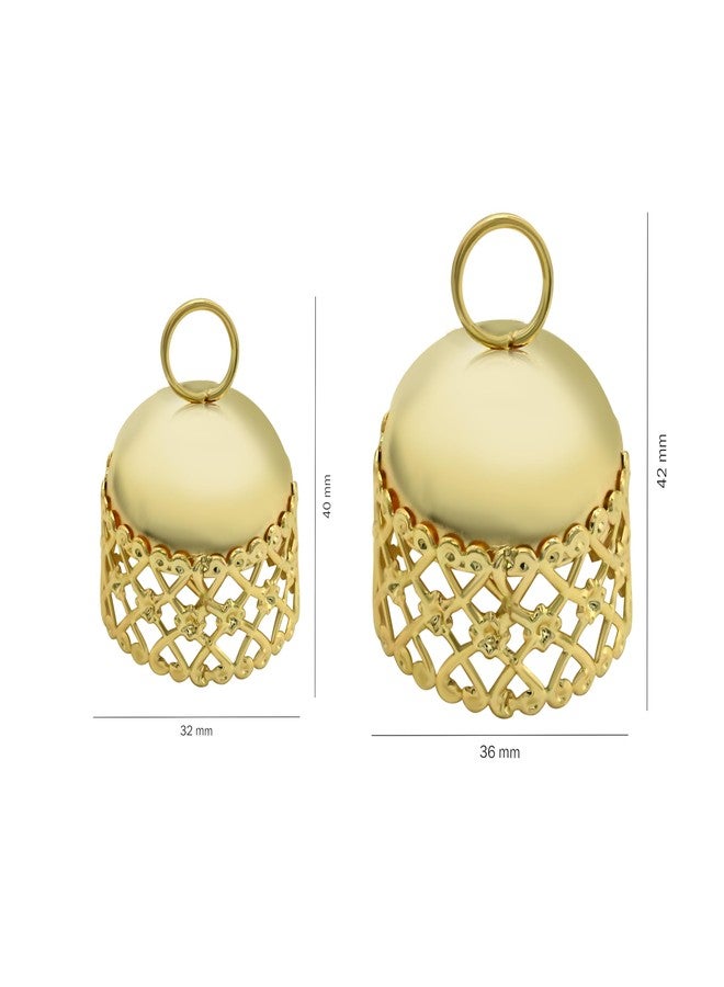 Satra Traders Golden Festve Decor Metal Jhumar Wati | Size : 32mm, 36mm (36mm) | Qty : 12pcs - Image 2