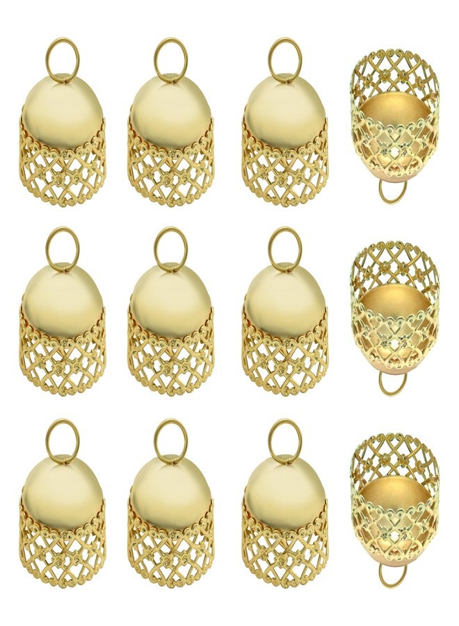 Satra Traders Golden Festve Decor Metal Jhumar Wati | Size : 32mm, 36mm (36mm) | Qty : 12pcs - Image 1