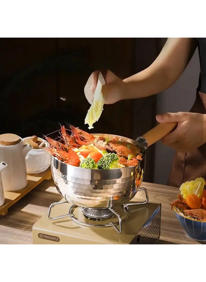 430 Stainless Steel Snowflake Pattern Nonstick Snow Pan 8.66 Inch Induction Compatible - Image 5