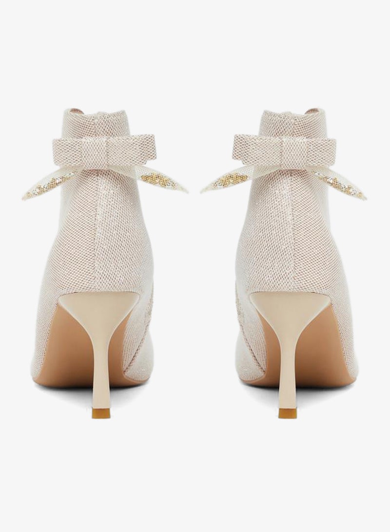 Take Two Solid Textured Bow Detail Ankle Boots - Image 4