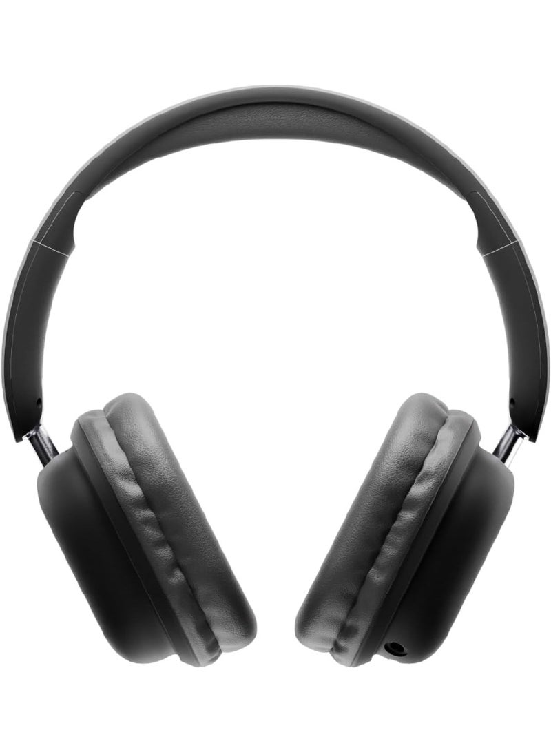 JUICE Wireless Headphones, 35Hr Playtime, Clearer hands-free calling, Foldable Lightweight Headset Batttery Indicator, Noise Cancelling Soft Cushioned Earpads, Wireless Over-Ear Bluetooth, 2hr Fast Charging – Black - Image 1