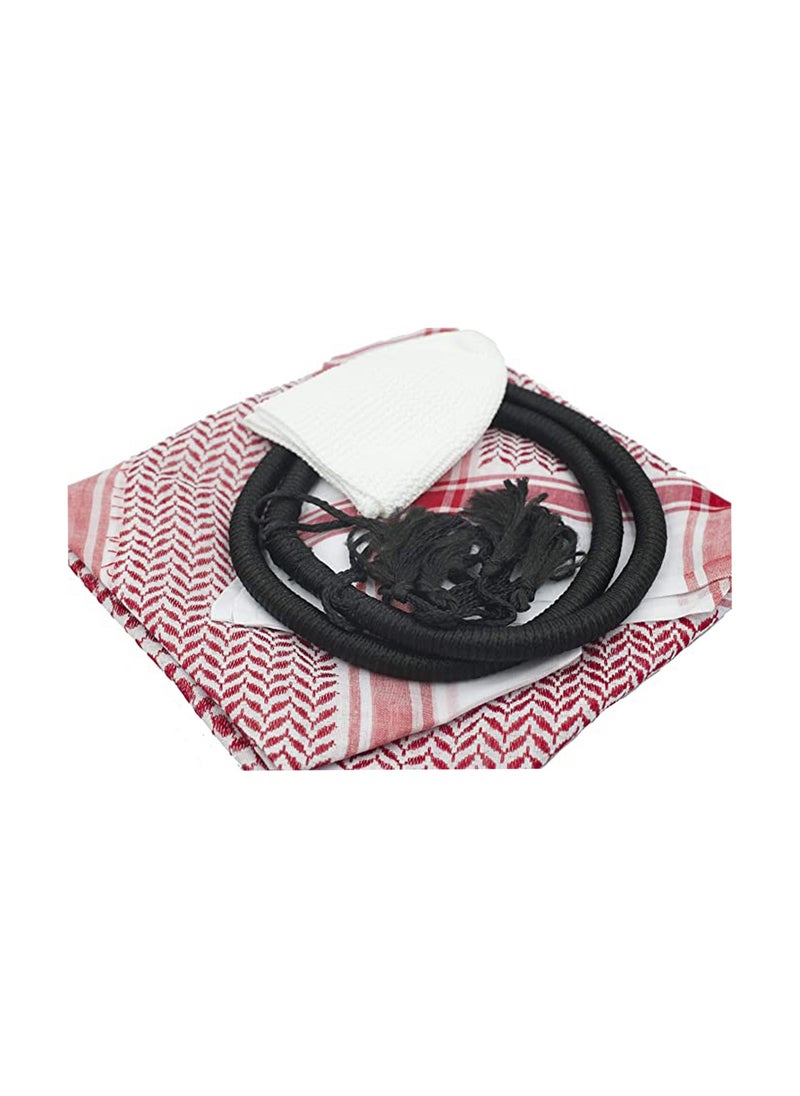 Caprisious Caprisious Ghutra Complete Set for Men - Premium Arab Fashion Keffiyeh & Head Ring Agal Iqal | Arabian Scarf Shaykh Boys Headwear One Size  - Image 1