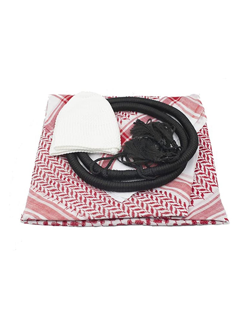 Caprisious Caprisious Ghutra Complete Set for Men - Premium Arab Fashion Keffiyeh & Head Ring Agal Iqal | Arabian Scarf Shaykh Boys Headwear One Size  - Image 2
