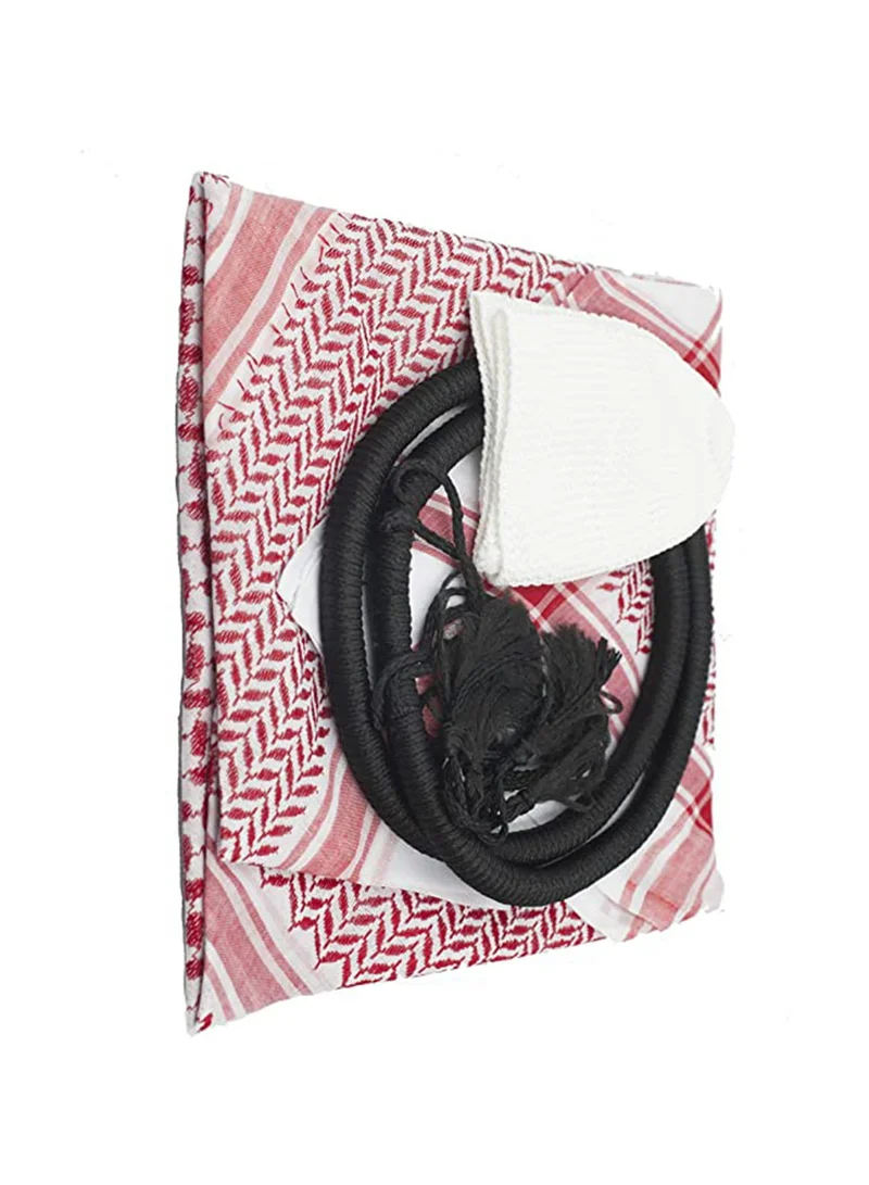 كابريشوس Caprisious Ghutra Complete Set for Men - Premium Arab Fashion Keffiyeh & Head Ring Agal Iqal | Arabian Scarf Shaykh Boys Headwear One Size