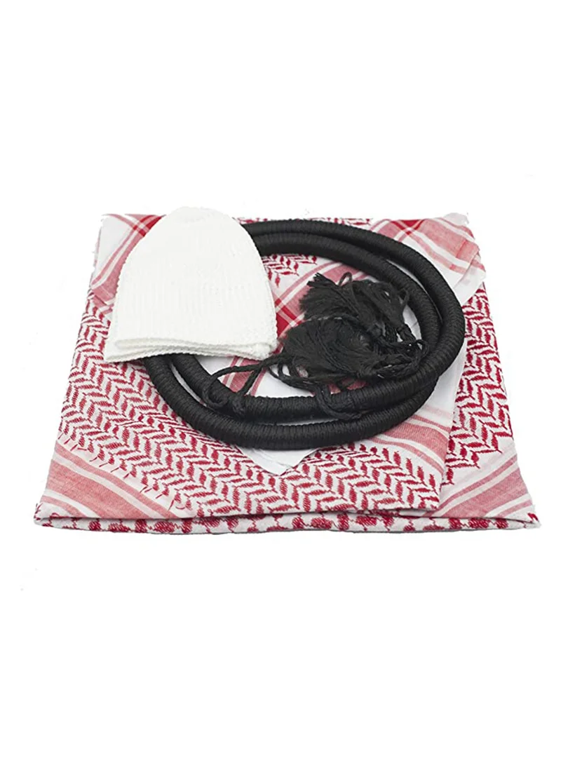 كابريشوس Caprisious Ghutra Complete Set for Men - Premium Arab Fashion Keffiyeh & Head Ring Agal Iqal | Arabian Scarf Shaykh Boys Headwear One Size
