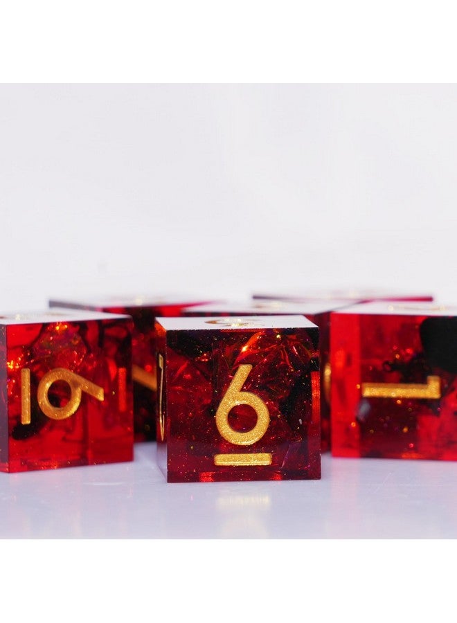 Generic 6PCS 16mm D6 Resin dice Set Dice for DND Dungeons and Dragons Role Playing Game (Red)  - Image 2