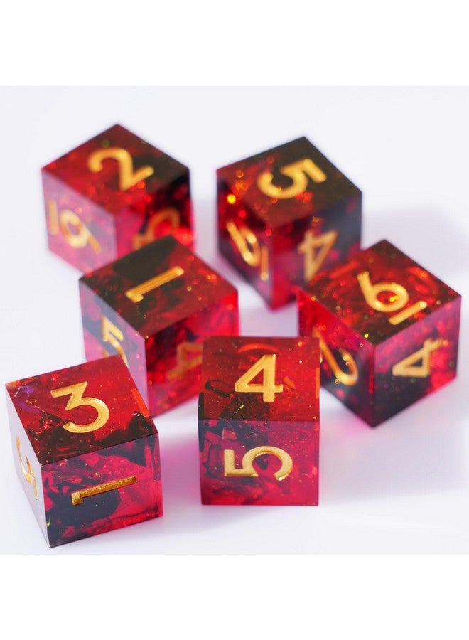 Generic 6PCS 16mm D6 Resin dice Set Dice for DND Dungeons and Dragons Role Playing Game (Red)  - Image 4