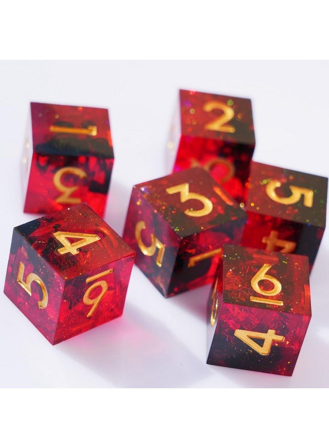 Generic 6PCS 16mm D6 Resin dice Set Dice for DND Dungeons and Dragons Role Playing Game (Red)  - Image 5
