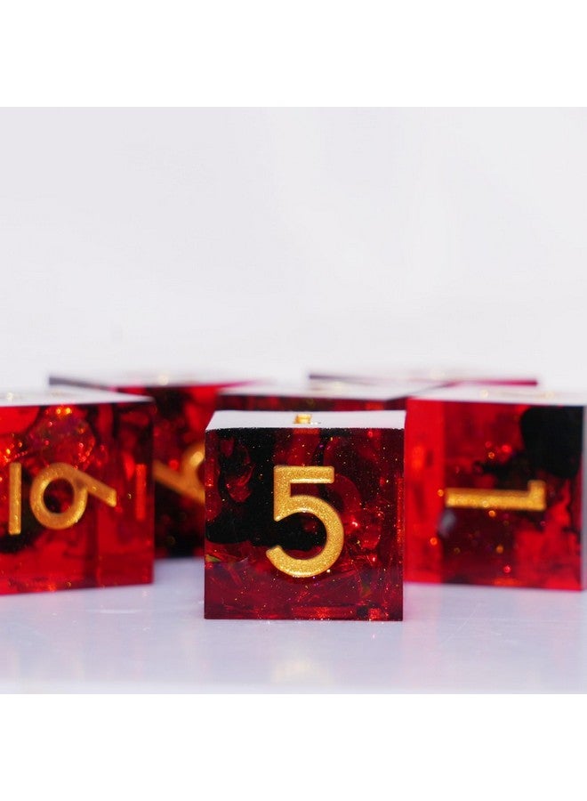 Generic 6PCS 16mm D6 Resin dice Set Dice for DND Dungeons and Dragons Role Playing Game (Red)  - Image 3