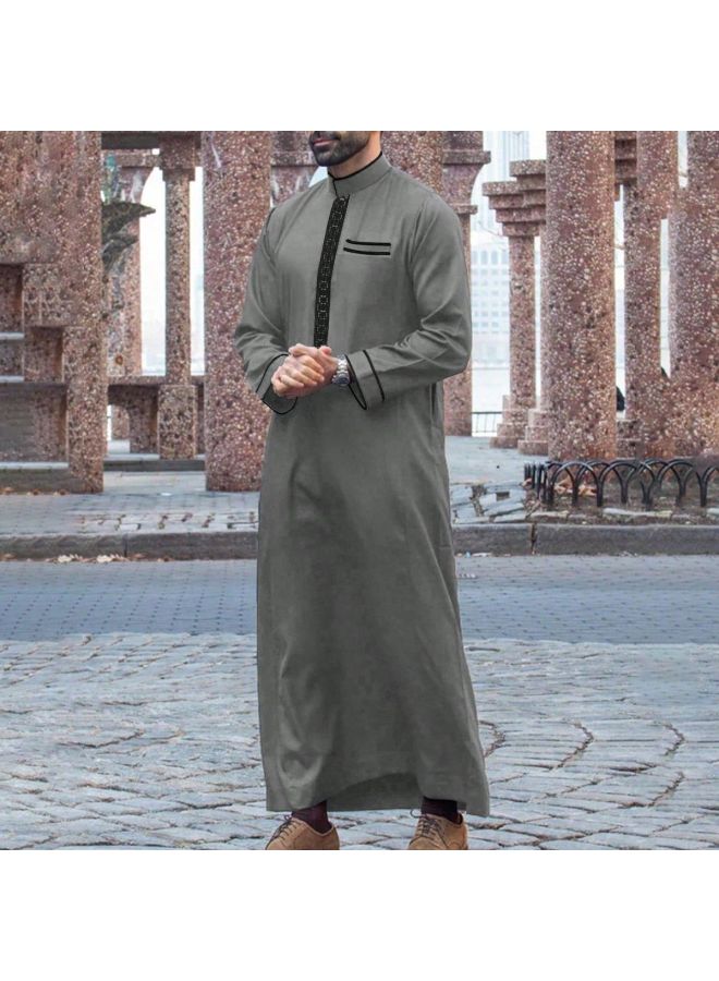 عباية - ثوب عربي رجالي - أزرق فاتح، مقاس XXL - ملابس تقليدية، ملابس إسلامية، زي إسلامي، عباية دبي، قفطان، جبة - Image 5
