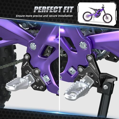 NICECNC Black Footrest Foot Pegs Bracket Package Compatible with Surron light bee X Surron light bee S Surron light bee L1E Segway X260 Segway X160 - Image 3