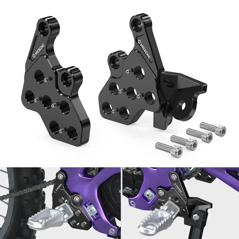 NICECNC Black Footrest Foot Pegs Bracket Package Compatible with Surron light bee X Surron light bee S Surron light bee L1E Segway X260 Segway X160 - Image 2