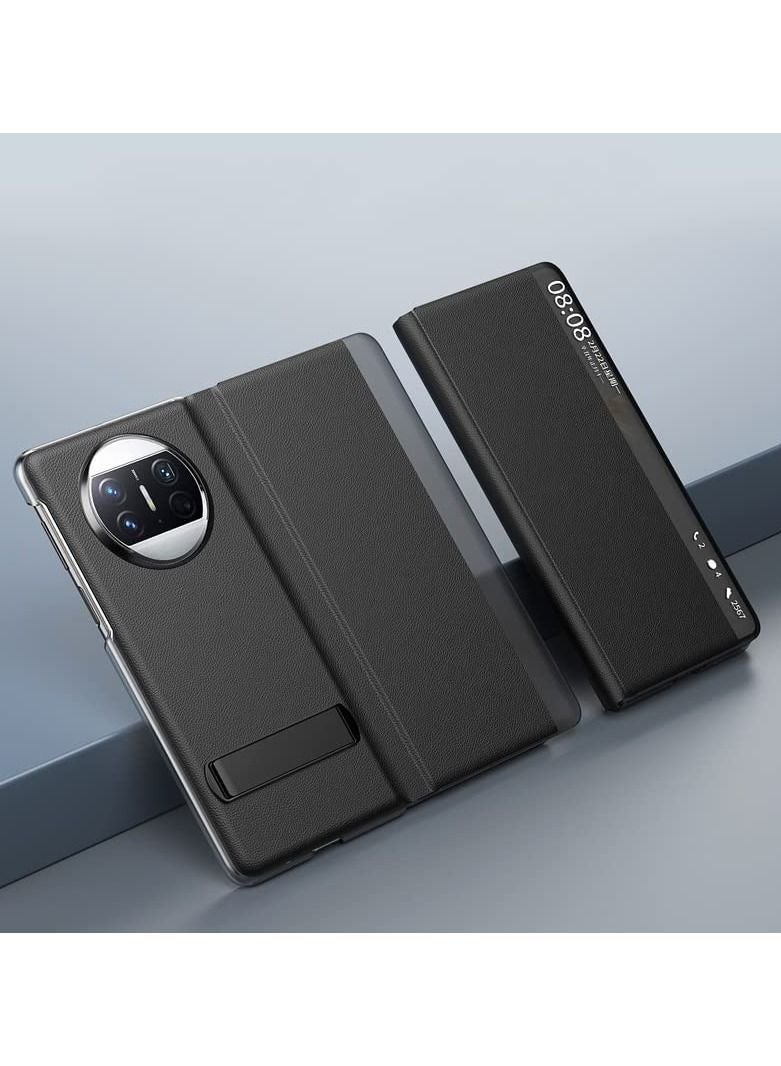 Huawei Mate X3 Case Luxury Premium Leather Smart Touch Silde Window View Flip Cover with Bracket for Mate X3 - Image 5