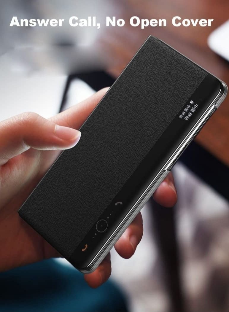 Huawei Mate X3 Case Luxury Premium Leather Smart Touch Silde Window View Flip Cover with Bracket for Mate X3 - Image 3