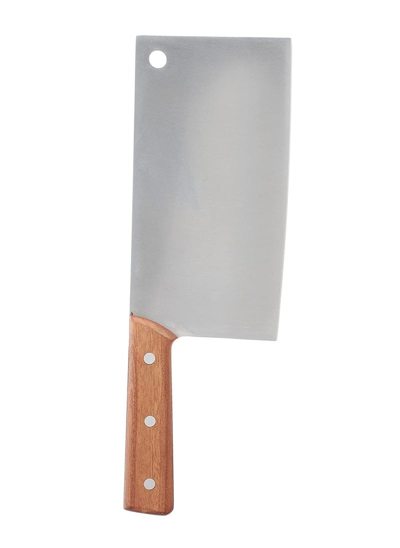 Generic - Stainless Steel Cleaver with Wooden Handle – Assorted Colors – Durable and Stylish Kitchen Tool - Image 1