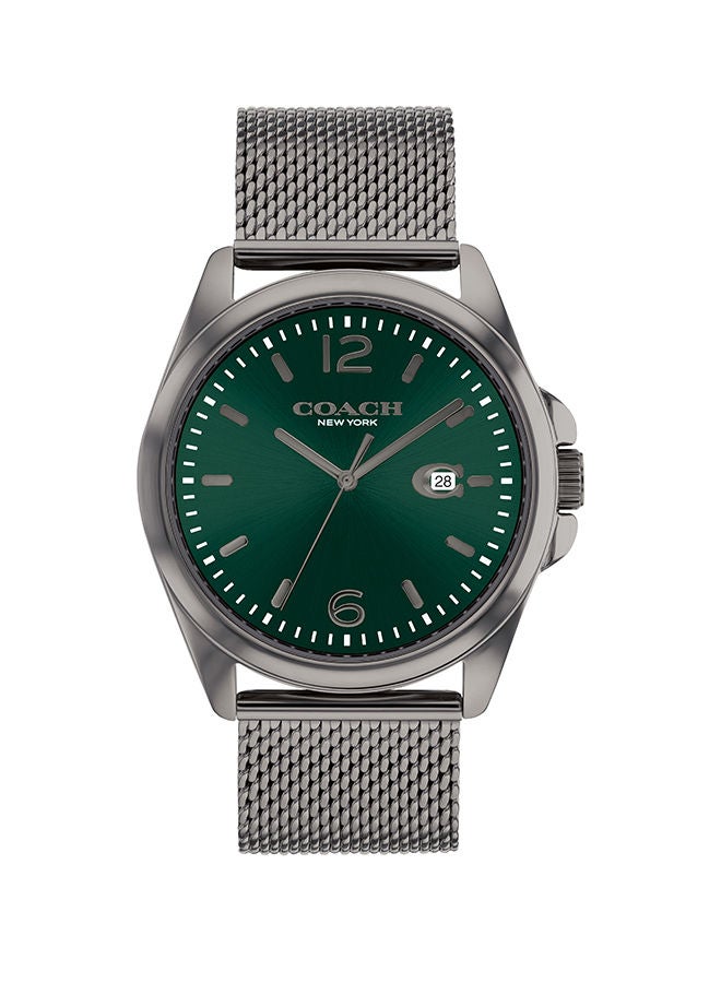 Men Analog Round Shape Stainless Steel Wrist Watch 41 mm