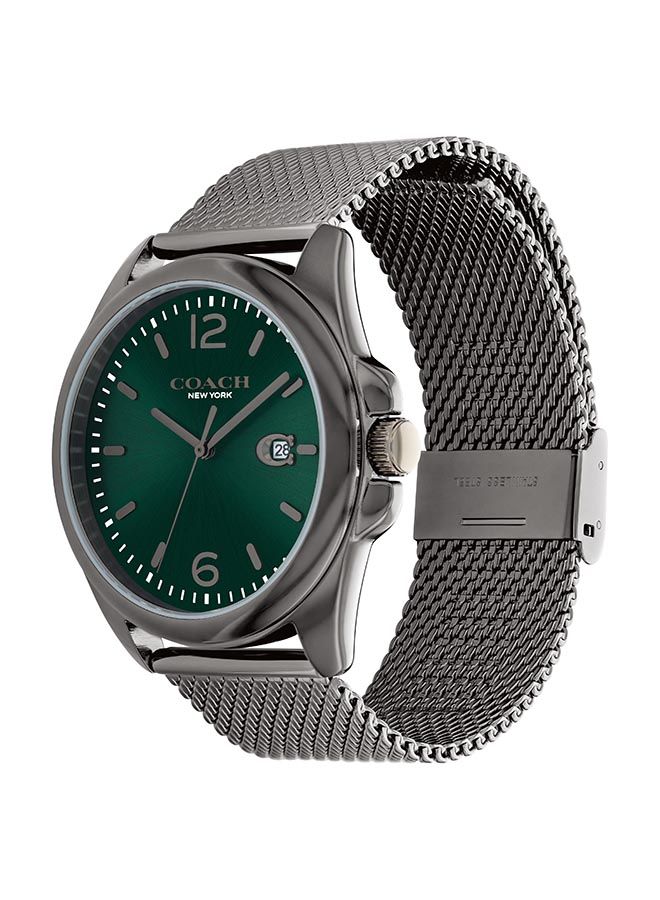 Men Analog Round Shape Stainless Steel Wrist Watch 41 mm