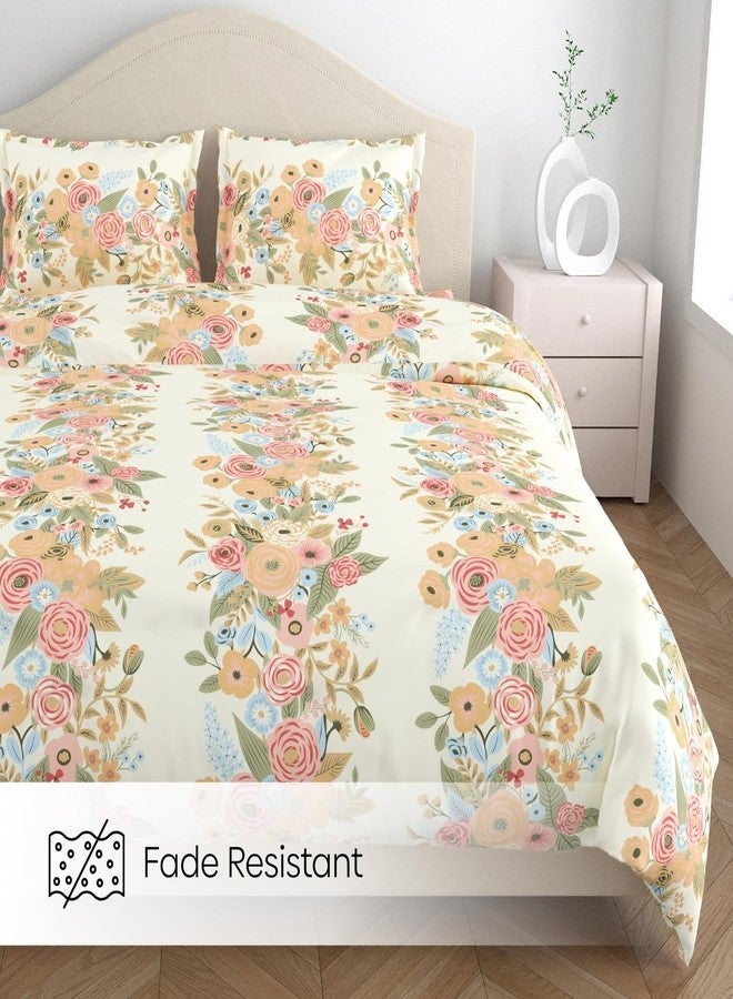 haus & kinder Bedsheet for Double Bed King Size, 144 TC King Size Bed Sheet Cotton with 2 Pillow Covers-Vintage Peony Bedsheet(108 * 108 Inches) - Image 4