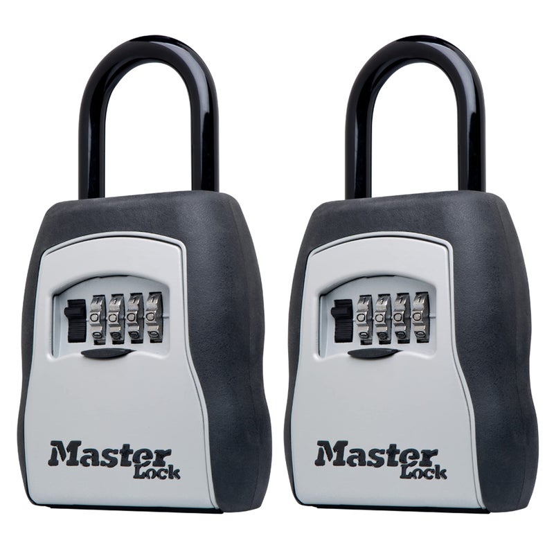 Master Lock Key Lock Box with Code, Outdoor Lock Box for Realtors, Property Managers and Landlords, Ideal for Short-Term Rentals, Key Safe Holds 5 Keys, 2 Pack, 5400EC2 - Image 1