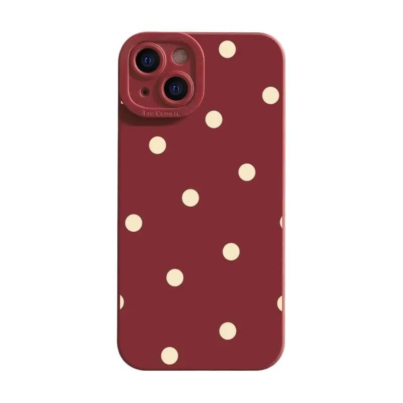 Protective Case | Red | TPU | Polka Dot | Drop Protection | Shockproof Cover for iPhone 16 / 16 Plus / 16 Pro / 16 Pro Max - Image 4