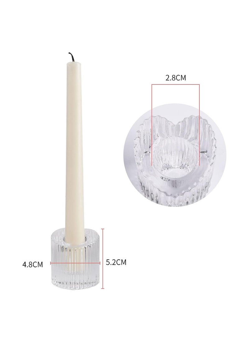 Generic - Candlestick Holders Heart Shaped Taper Candle Holders Made of Clear Crystal Glass Perfect Party and Wedding Table Centrepiece Decor - Image 1