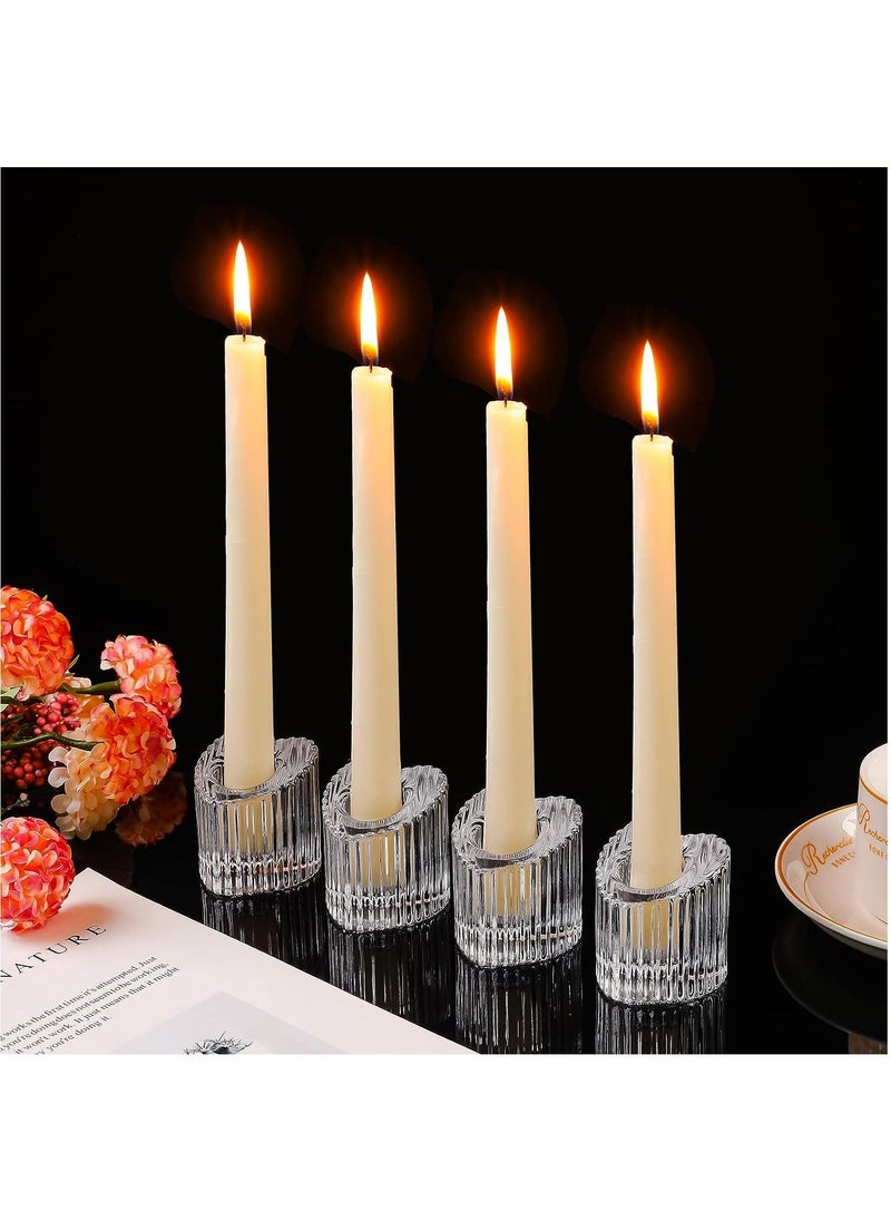 Generic - Candlestick Holders Heart Shaped Taper Candle Holders Made of Clear Crystal Glass Perfect Party and Wedding Table Centrepiece Decor - Image 1