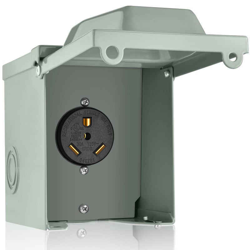 WELLUCK 30 Amp RV Power Outlet Box 125 Volt NEMA TT30R RV Receptacle Enclosed Lockable Outdoor Electrical Panel Weatherproof Plug for Temporary Hookup RV Camper Travel Trailer Car Generator - Image 3
