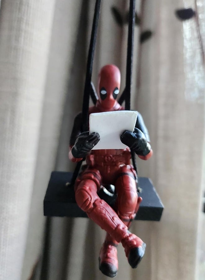 Funny Anime Car Mirror Hanging Accessories Car Pendant Reading Deadpol Ornaments Auto Rearview Mirror Decoration - Image 3