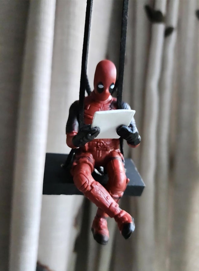 Funny Anime Car Mirror Hanging Accessories Car Pendant Reading Deadpol Ornaments Auto Rearview Mirror Decoration - Image 1