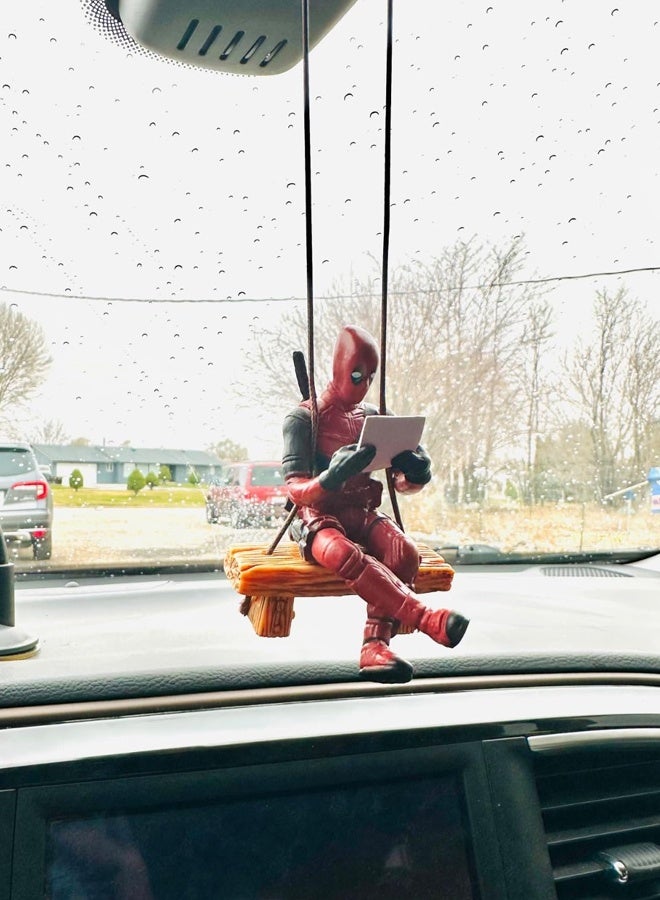 Funny Anime Car Mirror Hanging Accessories Car Pendant Reading Deadpol Ornaments Auto Rearview Mirror Decoration - Image 5