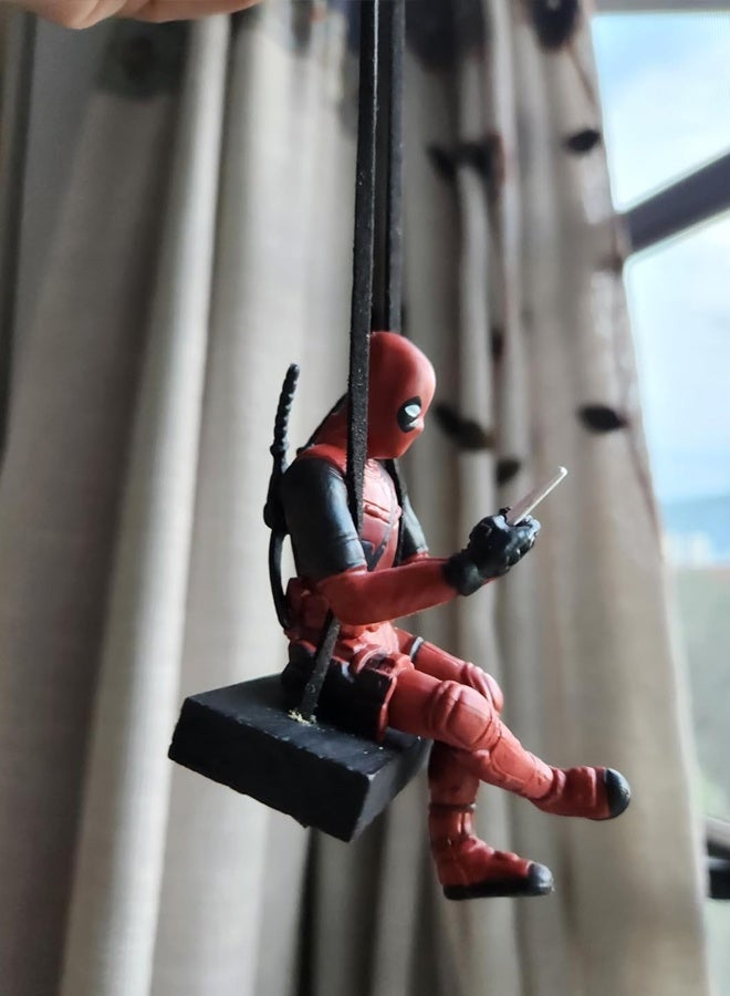 Funny Anime Car Mirror Hanging Accessories Car Pendant Reading Deadpol Ornaments Auto Rearview Mirror Decoration - Image 2