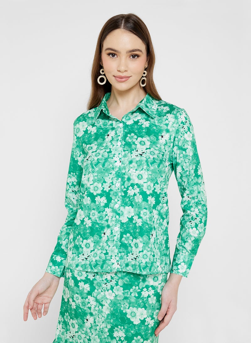 ELLA Printed Shirt & Skirt Set - Image 3