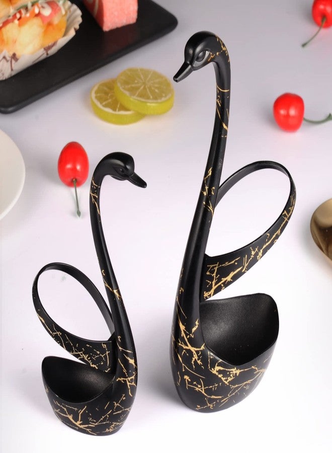 AnSaw Luxurious Large Black Swan Base Holder for Wedding Dining & Coffee Bar, Ideal Entertaining Table Decorative - Image 4