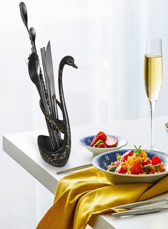 AnSaw Luxurious Large Black Swan Base Holder for Wedding Dining & Coffee Bar, Ideal Entertaining Table Decorative - Image 3