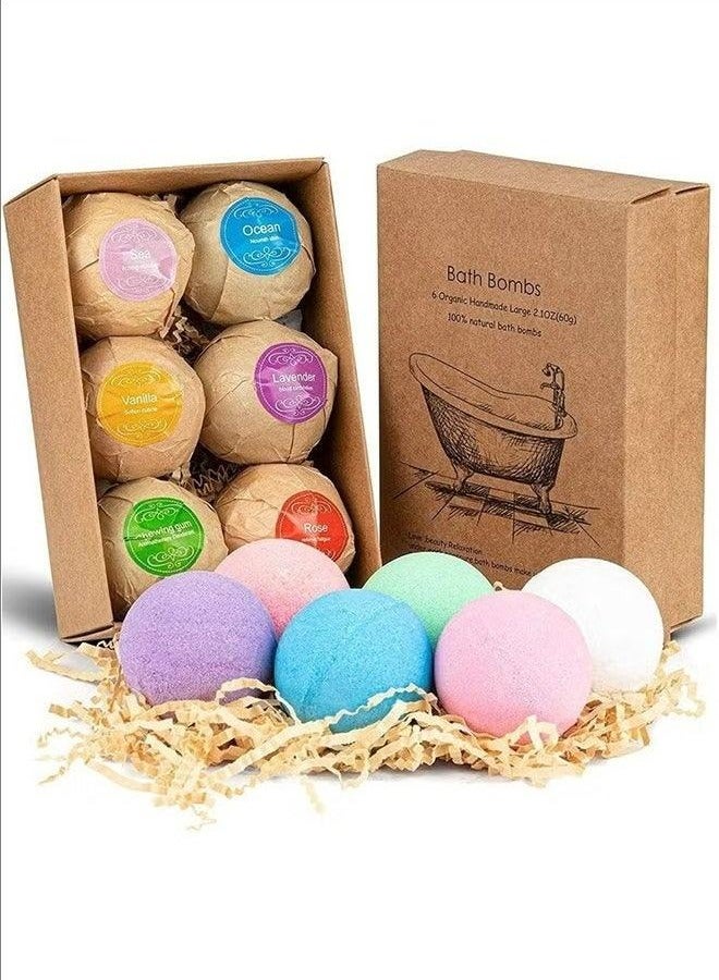 BLOOMING TIME 6-Piece Organic Bath Bomb Gift Set, Infused With Natural Essential Oils, Enjoy A Soothing Spa Experience, Carefully Handmade, Easy To Bubble And Charming Aroma - Image 1