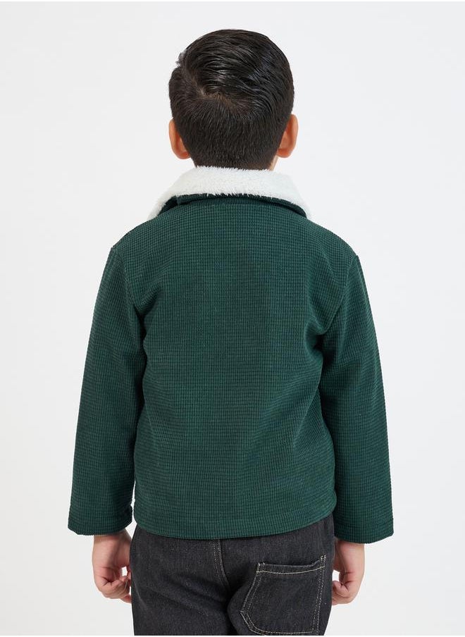 Styli - Front Flap Pocket Texture Thermal Lined Coat - Image 1