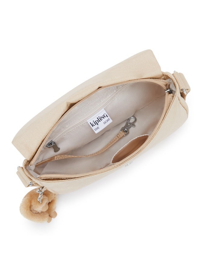 كيبلينغ حقيبة كتف صغيرة عابرة للجسم إيرث بيت - بيج لامع - Image 4