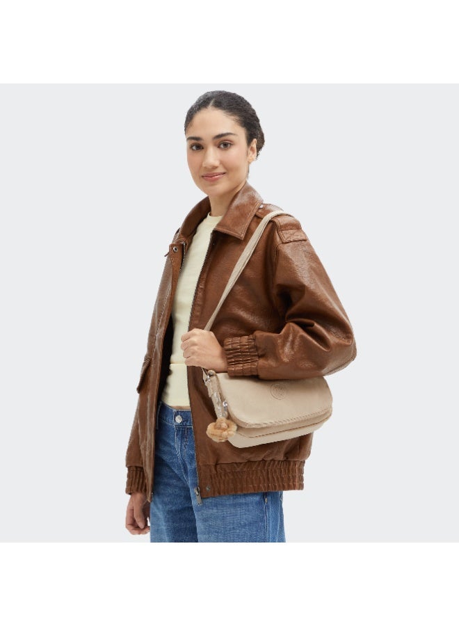 كيبلينغ حقيبة كتف صغيرة عابرة للجسم إيرث بيت - بيج لامع - Image 3