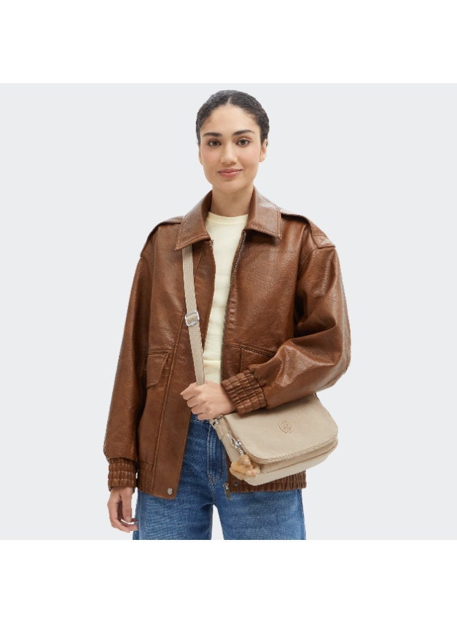 كيبلينغ حقيبة كتف صغيرة عابرة للجسم إيرث بيت - بيج لامع - Image 2